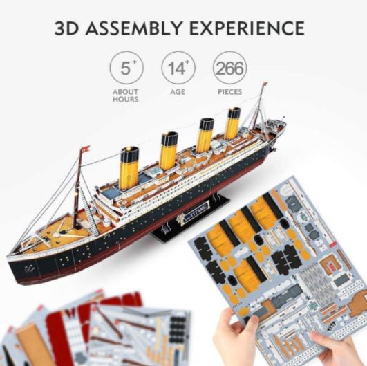 Jigsaw Páipéar Bronntanais Breithlá DIY Puzal 3D Staidiam do Dhaoine Fásta