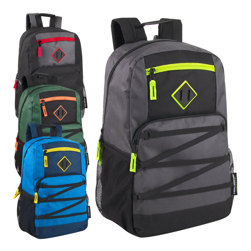 Backpacks Bungee Zippered Dúbailte Le Rannóg Glúine